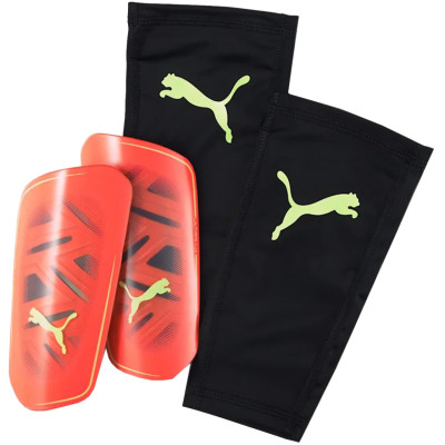 Ochraniacze piłkarskie Puma Ultra Flex Sleeve pomarańczowo-czarne 30830 11