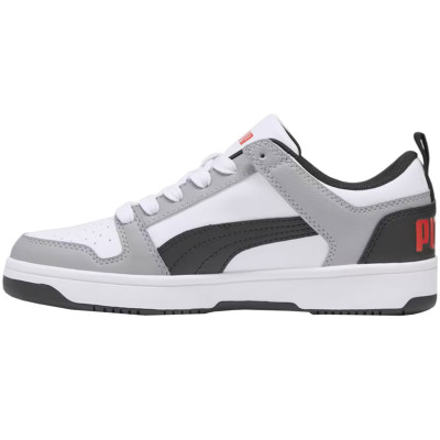 Buty dla dzieci Puma Rebound Layup Lo SL biało-szare 370490 20