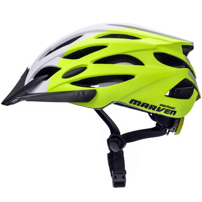 Kask Meteor Marven S 52-56 cm szaro-biało-limonkowy 25169