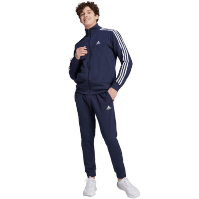 Dres męski adidas Basic 3-Stripes Fleece granatowy IJ6064