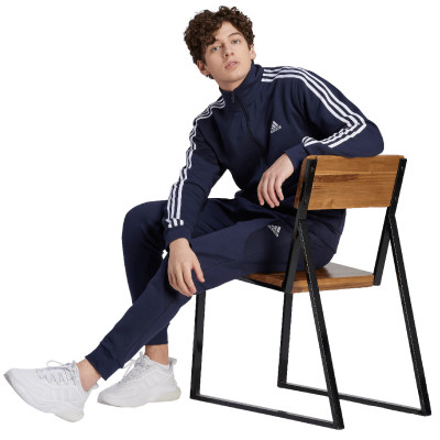 Dres męski adidas Basic 3-Stripes Fleece granatowy IJ6064