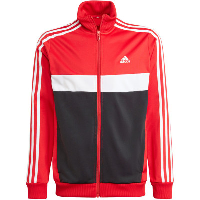 Dres dla dzieci adidas Essentials 3-Stripes Tiberio Track Suit czerwono-czarny IJ7083