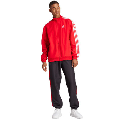 Dres męski adidas 3-Stripes Woven Track Suit czewono-czarny IR8199