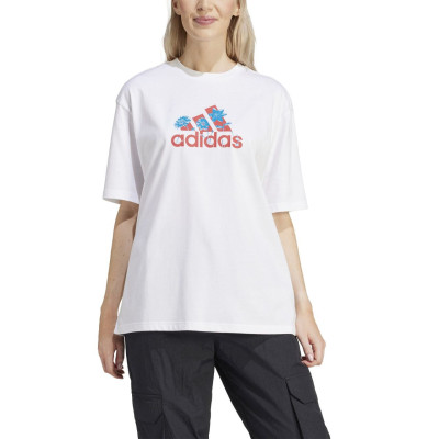 Koszulka damska adidas Flower Pack Badge of Sport biała IT1421