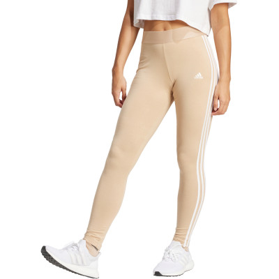 Legginsy damskie adidas Loungewear Essentials 3-Stripes beżowe IR5346