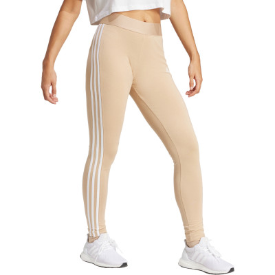 Legginsy damskie adidas Loungewear Essentials 3-Stripes beżowe IR5346