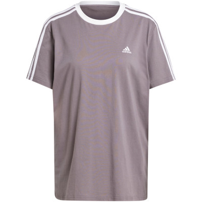 Koszulka damska adidas Essentials 3-Stripes Tee szara IS1564