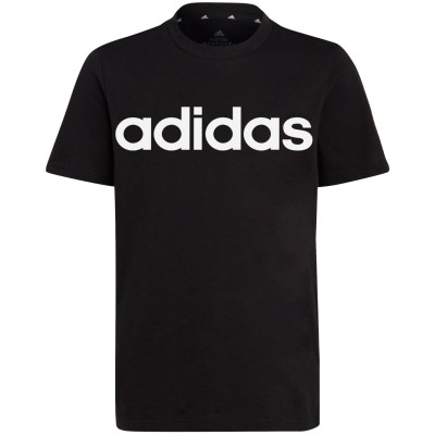 Koszulka dla dzieci adidas Essentials Linear Logo Cotton Tee czarna HR6400