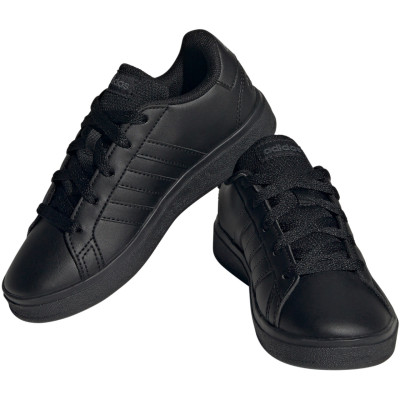 Buty dla dzieci adidas Grand Court Lifestyle Tennis Lace-Up czarne FZ6159