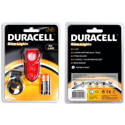 Lampka rowerowa Duracell Rear 3 Led 00914