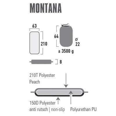 Mata Samopompująca High Peak Montana 210x63x8cm czerwona 41075