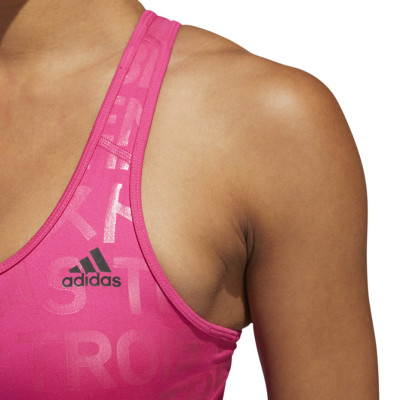 Stanik sportowy adidas Alphaskin Bra 3 różowy DH3663