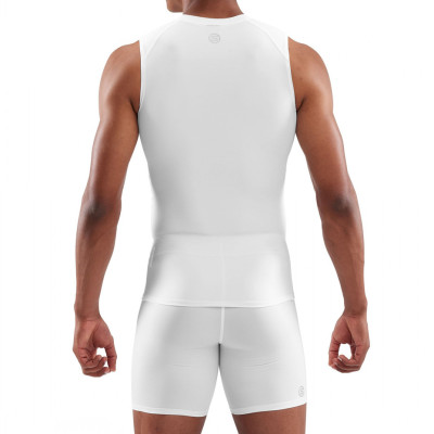 Koszulka kompresyjna męska Skins DNAmic Force Sleeveless Top biała DF0001003 9005