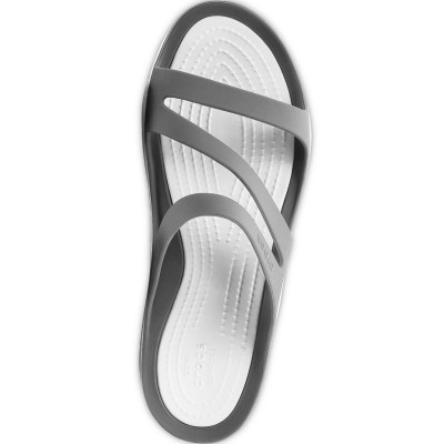 Klapki damskie Crocs Swiftwater Sandal W szaro-białe 203998 06X