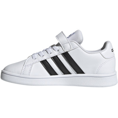 Buty dla dzieci adidas Grand Court C biało-czarne EF0109