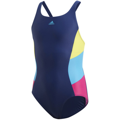 Kostium kąpielowy dla dziewczynki adidas Fit 1PC CB Y granatowo-niebiesko-żółto-różowy FL8666