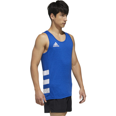 Koszulka męska adidas Rugby Singlet niebieska FM4137