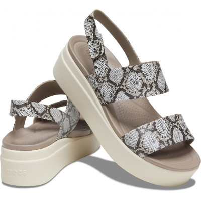 Sandały damskie Crocs Brooklyn Low Wedge W multi stucco 206453 93T