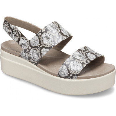 Sandały damskie Crocs Brooklyn Low Wedge W multi stucco 206453 93T