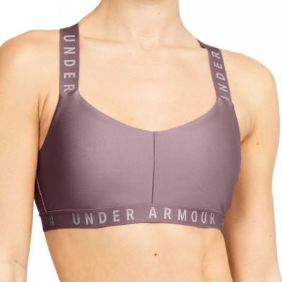 Stanik sportowy Under Armour Wordmark Strappy Sportlette brudny róż 1325613 662