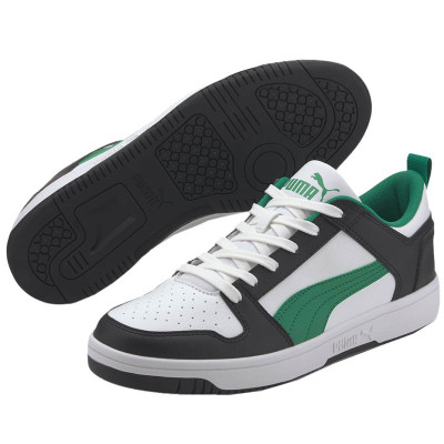 Buty męskie Puma Rebound LayUp Lo SL biało-czarno-zielone 369866 12