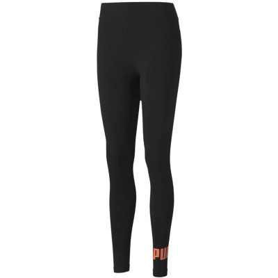 Legginsy damskie Puma ESS Logo czarno-pomarańczowe 853462 56