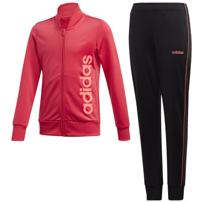 Dres dla dzieci adidas Youth Polyester Tracksuit różowo-czarny GD6177