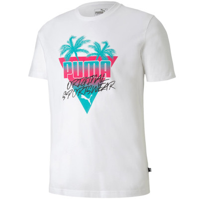 Koszulka męska Puma Summer Palms Graphic Tee biała 581917 02