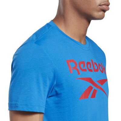 Koszulka męska Reebok Graphic Series Reebok Stacked Tee niebieska FP9149