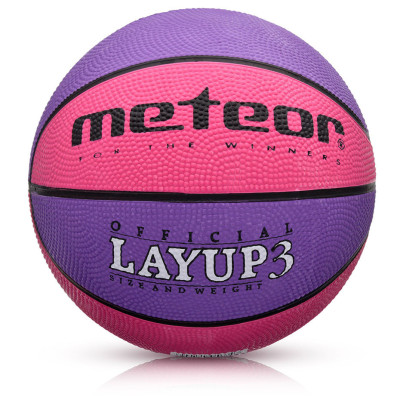 Piłka koszykowa Meteor LayUp 3 różowo-fioletowo 07081