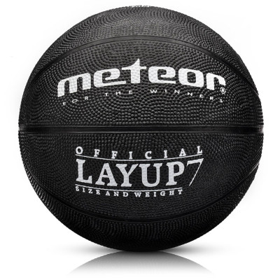 Piłka koszykowa Meteor LayUp 7 czarna 07089