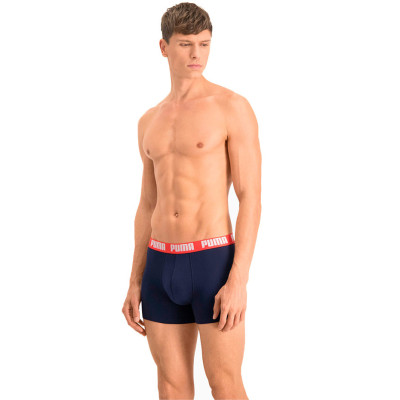 Bokserki męskie Puma Basic Boxer 2P granatowe, szare 906823 35