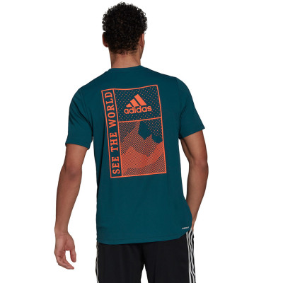 Koszulka męska adidas Sportphoria Tee turkusowa GM5614