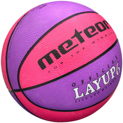 Piłka koszykowa Meteor Layup różowo-fioletowa 07088