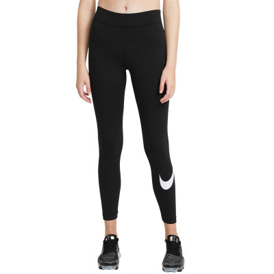 Legginsy damskie Nike Sportswear Essential Gx Mr Legging Swoosh czarne CZ8530 010