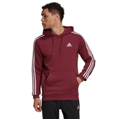 Bluza męska adidas 3-Stripes Fleece Hoodie bordowa H12187