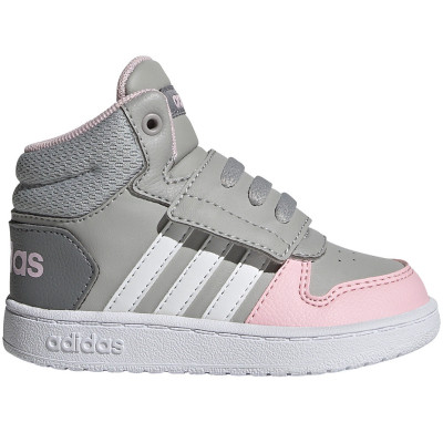 Buty dla dzieci adidas Hoops Mid 2.0 I szaro-różowe GZ7779