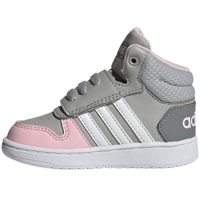 Buty dla dzieci adidas Hoops Mid 2.0 I szaro-różowe GZ7779