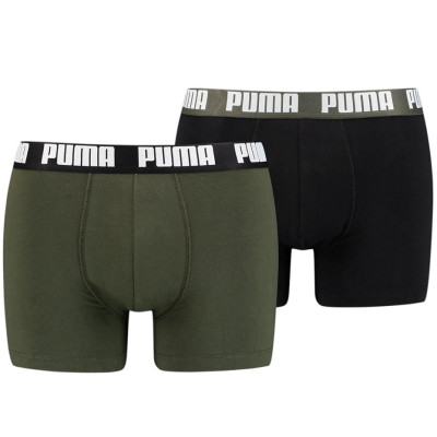 Bokserki męskie Puma Basics 2P khaki, czarne 906823 55