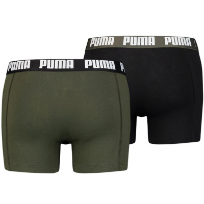 Bokserki męskie Puma Basics 2P khaki, czarne 906823 55