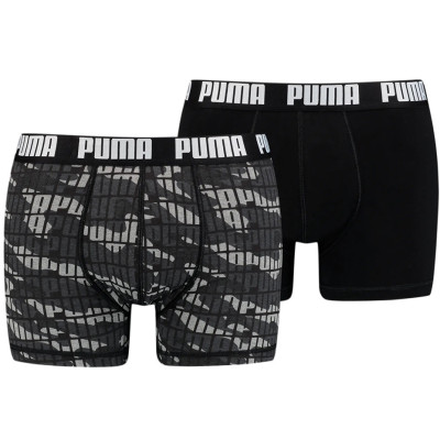 Bokserki męskie Puma Camo 2P szare, czarne 935530 01