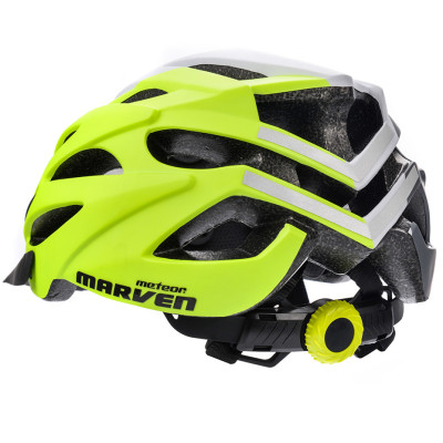 Kask rowerowy Meteor Marven M 55-58 cm szaro-biało-limonkowy 25170