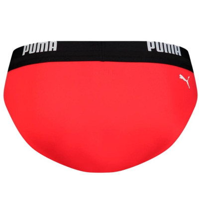 Kąpielówki męskie Puma Logo Swim Brief czerwone 907655 02