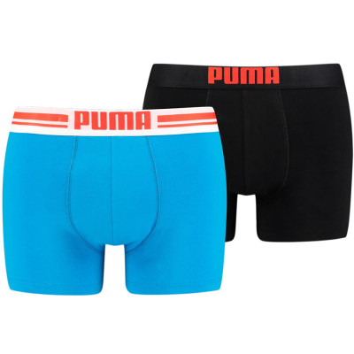 Bokserki męskie Puma Placed Logo Boxer 2P niebieskie, czarne 906519 15