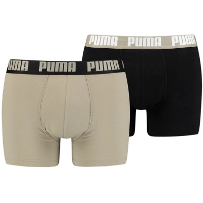 Bokserki męskie Puma Basic Boxer 2P piaskowe, czarne 906823 52