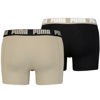 Bokserki męskie Puma Basic Boxer 2P piaskowe, czarne 906823 52