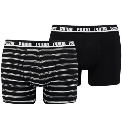 Bokserki męskie Puma Spacedye Stripe Boxer 2P czarne 935529 01