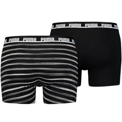 Bokserki męskie Puma Spacedye Stripe Boxer 2P czarne 935529 01