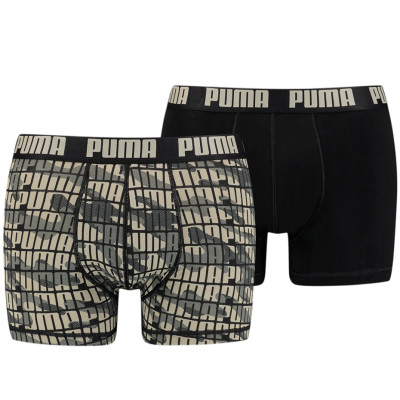 Bokserki męskie Puma Camo 2P piaskowe, czarne 935530 03