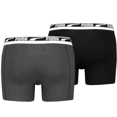 Bokserki męskie Puma Multi Logo Boxer 2P szare, czarne 935533 01